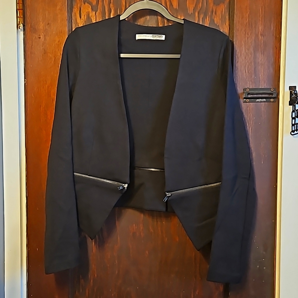 necessary objects Ady Gluck-Frankel, L-XL, Black, Modern Short Business Blazer